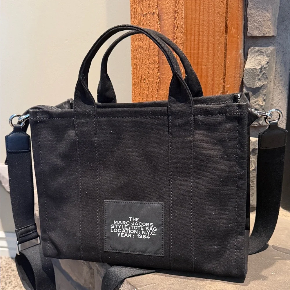 Marc Jacobs Black Canvas Tote Bag - Picture 4 of 10